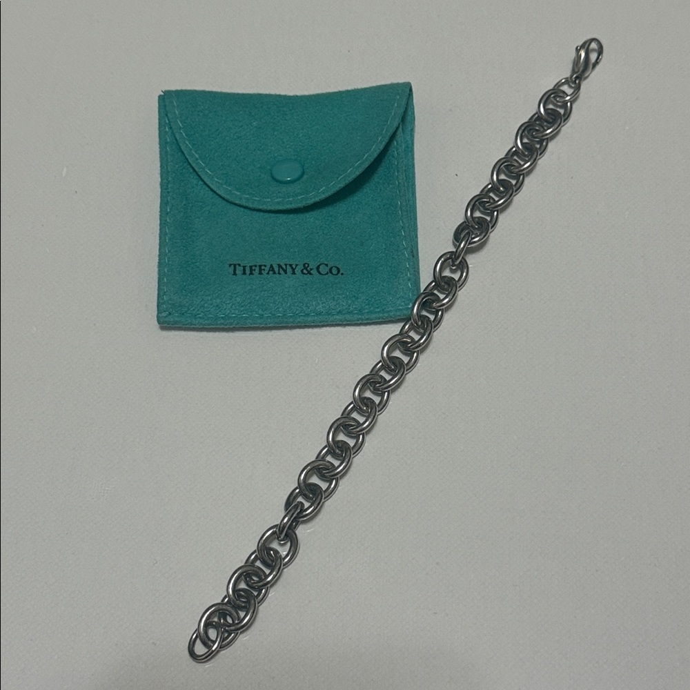 Tiffany & Co. Silver Bracelet with Teal Pouch - Picture 8 of 16
